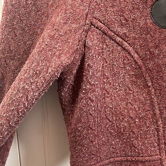 Athleta burgundy wool blend toggle front coat - Picture 6 of 7